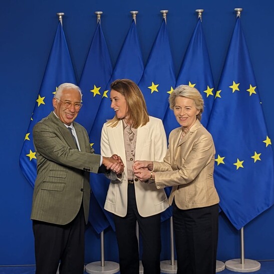 All'Eurocamera primo vertice a tre Metsola, Costa, von der Leyen